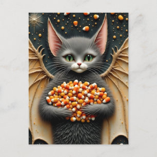 Candy Corn Cat Bat Postkarte
