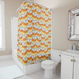 Candy Corn Cat Pattern Duschvorhang