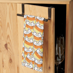 Candy Corn Cat Pattern Geschirrtuch