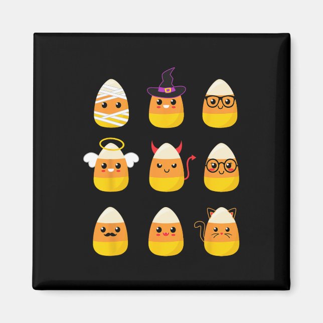 Candy Corn Costume Characters - Niedlich Halloween Magnet (Vorne)