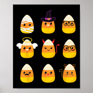 Candy Corn Costume Characters - Niedlich Halloween Poster