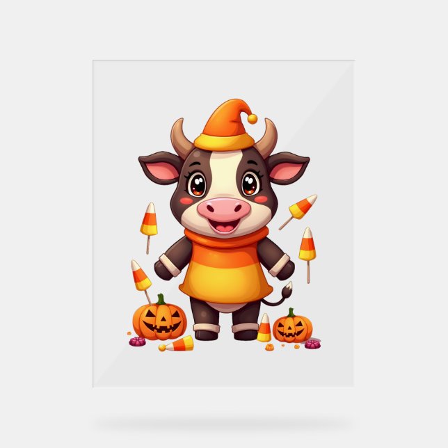 Candy Corn Cow Acrylschild (Vorderseite)