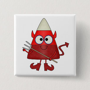 Candy Corn Devil Halloween Button