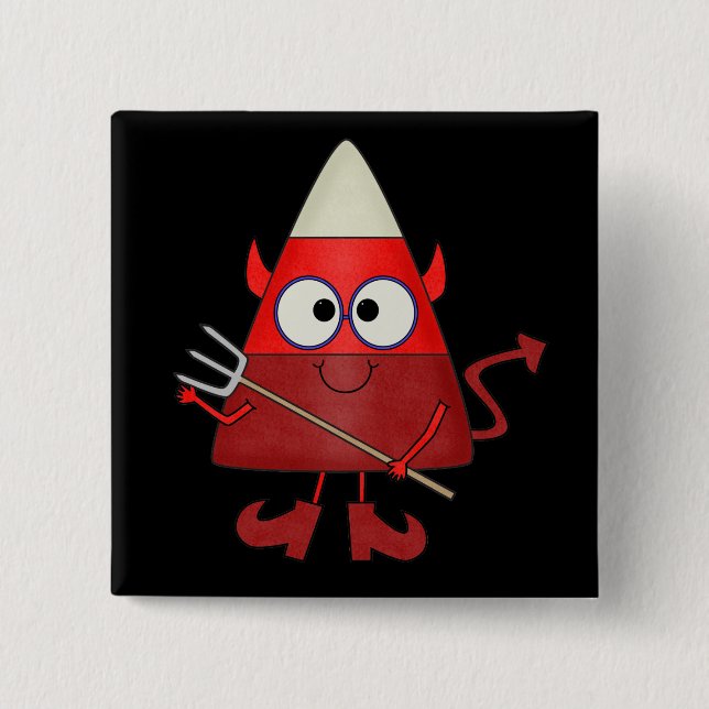 Candy Corn Devil Halloween Button (Vorderseite)
