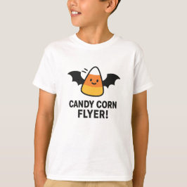 Candy Corn Flyer Cute Halloween Bat Design T-Shirt