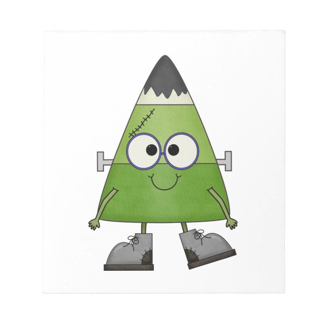 Candy Corn Frankenstein Halloween Notizblock (Vorderseite)