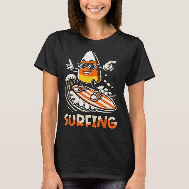 Candy Corn Funny Halloween Design T-Shirt (Vorderseite)