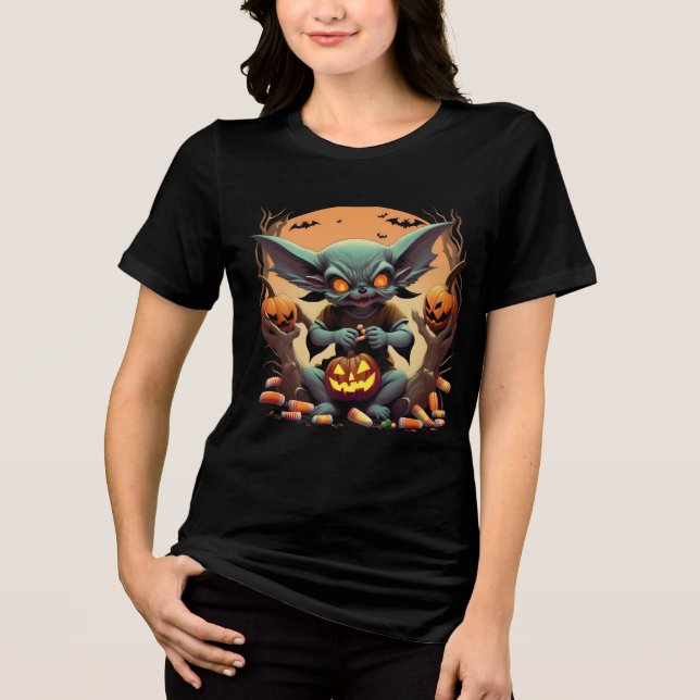 Candy Corn Gremlin Tri-Blend Shirt (Vorderseite)