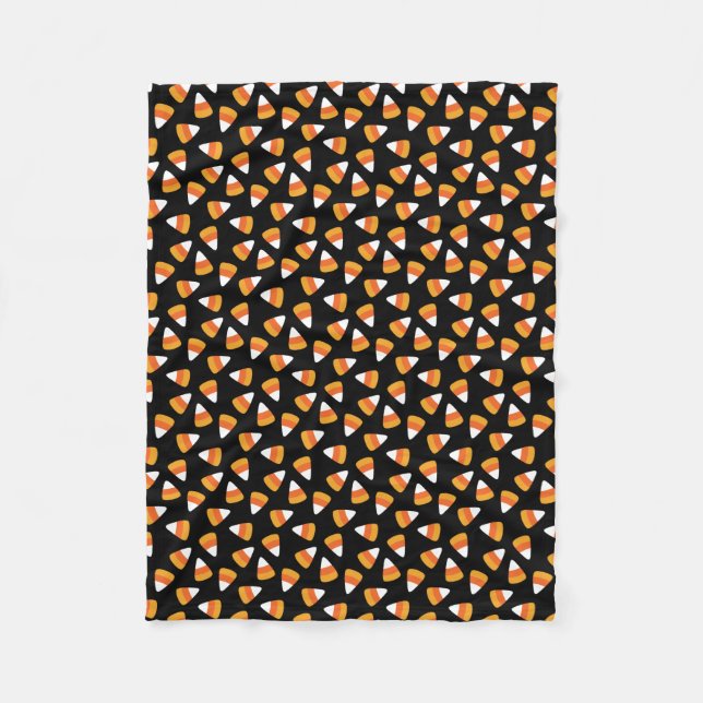 Candy Corn Halloween Black und Orange Fleecedecke (Vorderseite)
