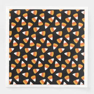 Candy Corn Halloween Black und Orange Serviette