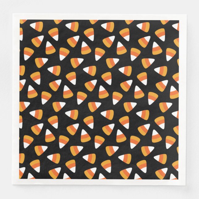 Candy Corn Halloween Black und Orange Serviette (Vorderseite)