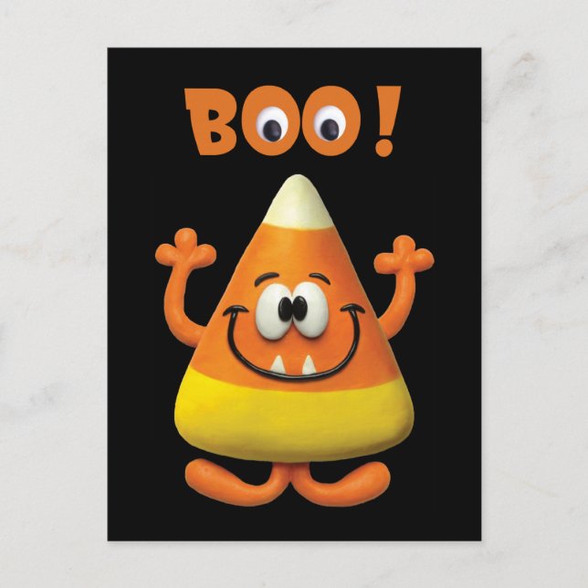 Candy Corn Halloween Boo Party Postkarte (Vorderseite)