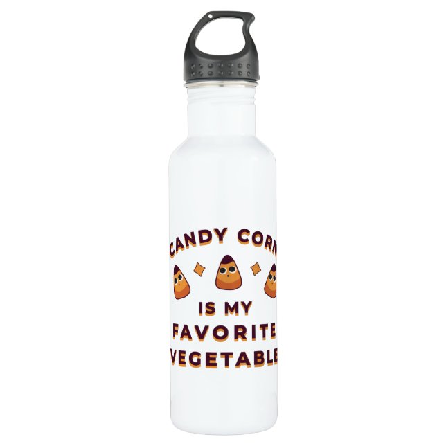 Candy Corn Halloween Edelstahlflasche (Vorderseite)