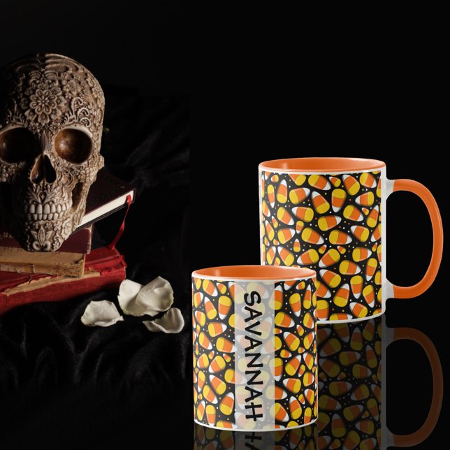 Candy Corn Halloween Individuelle Name Tasse (Von Creator hochgeladen)