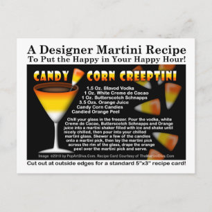 Candy Corn Halloween Martini Rezept Postkarte