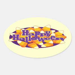 Candy Corn - Halloween-Sticker Ovaler Aufkleber
