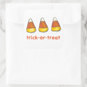 Candy Corn Halloween Trick-oder-Leckerei-Kandies Quadratischer Aufkleber