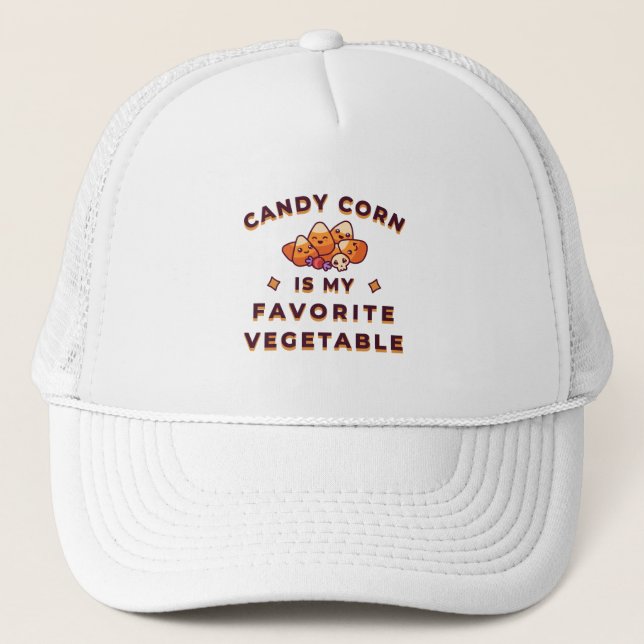 Candy Corn Halloween Truckerkappe (Vorderseite)