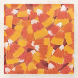 Candy Corn Halloween Watercolor Painting Glasuntersetzer