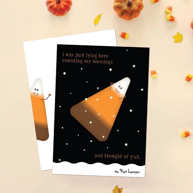 Candy Corn Happy Fall Holiday Card Feiertagskarte (Von Creator hochgeladen)