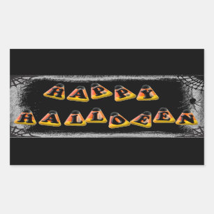 Candy Corn Happy Halloween Rechteckiger Aufkleber