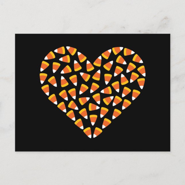 Candy Corn Heart Postkarte (Vorderseite)