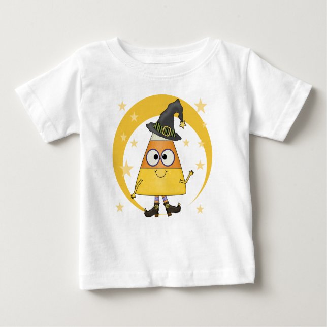 Candy Corn Hexe Halloween Baby T-shirt (Vorderseite)