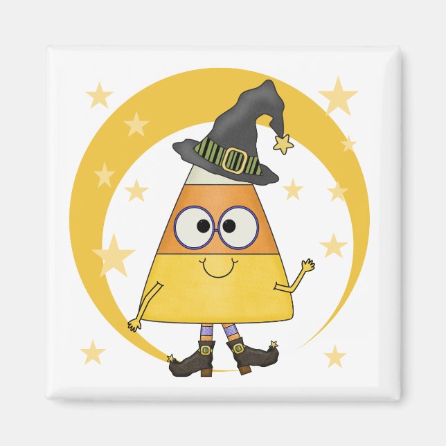 Candy Corn Hexe Halloween Magnet (Vorne)