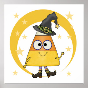 Candy Corn Hexe Halloween Poster