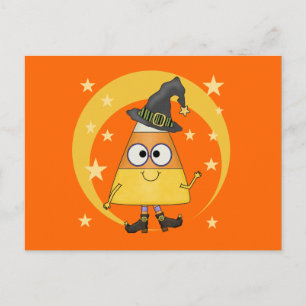 Candy Corn Hexe Halloween Postkarte