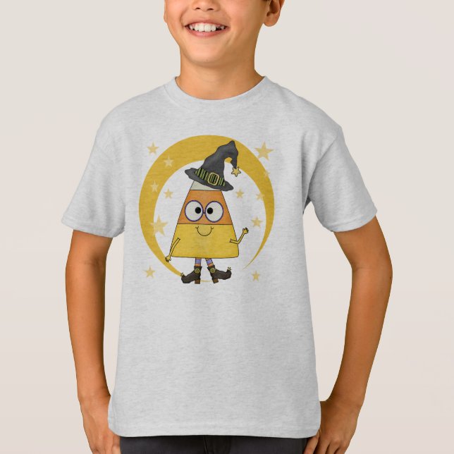 Candy Corn Hexe Halloween T-Shirt (Vorderseite)