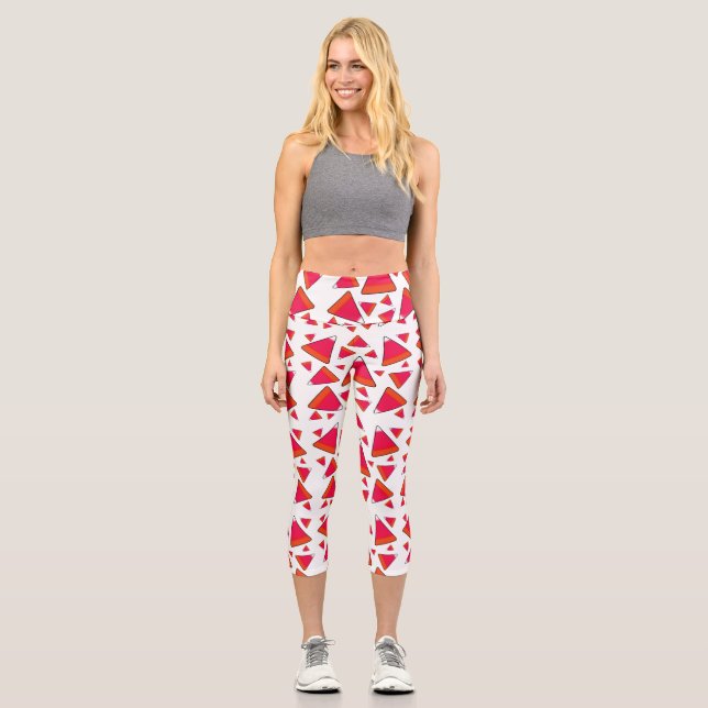 Candy Corn in Reds Capri Leggings (Vorderseite)