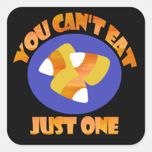 Candy Corn kann man nicht nur ein Halloween-Design Quadratischer Aufkleber