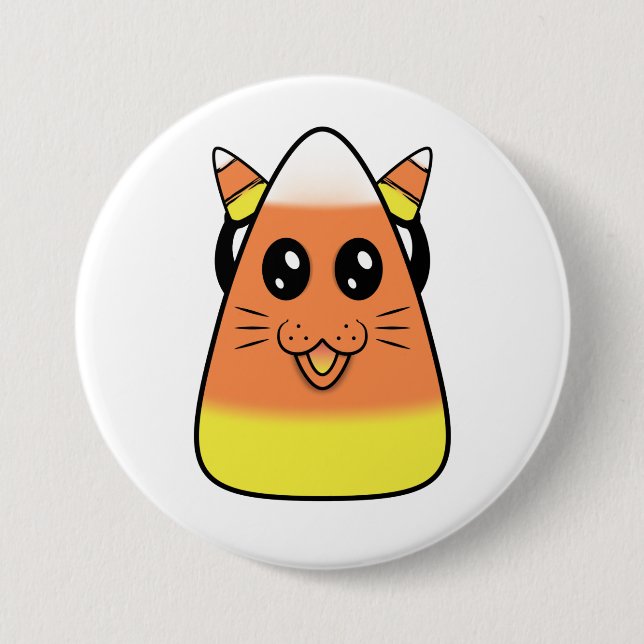 Candy Corn Kitty Button (Vorderseite)