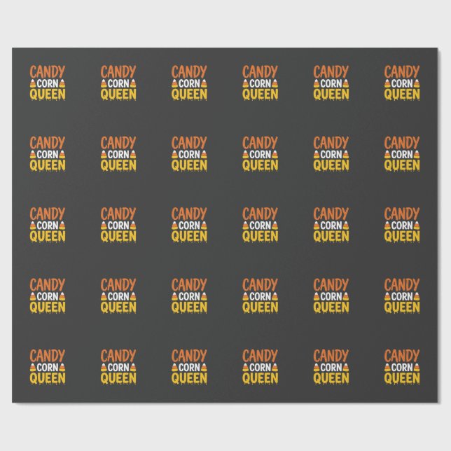 Candy Corn Königin Halloween Grafik_1 Geschenkpapier (Flach)
