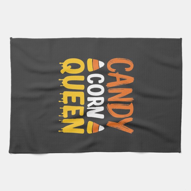 Candy Corn Königin Halloween Grafik_1 Geschirrtuch (Horizontal)