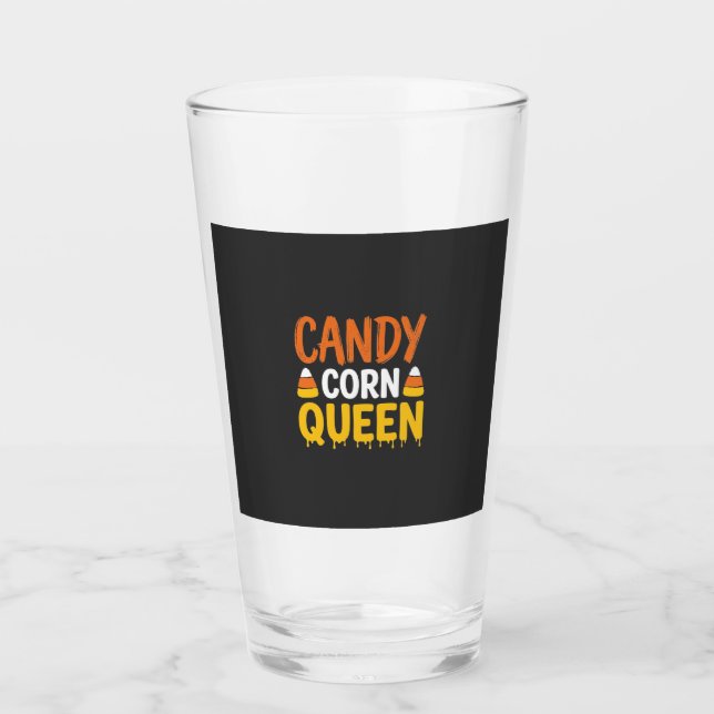Candy Corn Königin Halloween Grafik_1 Glas (Vorderseite)