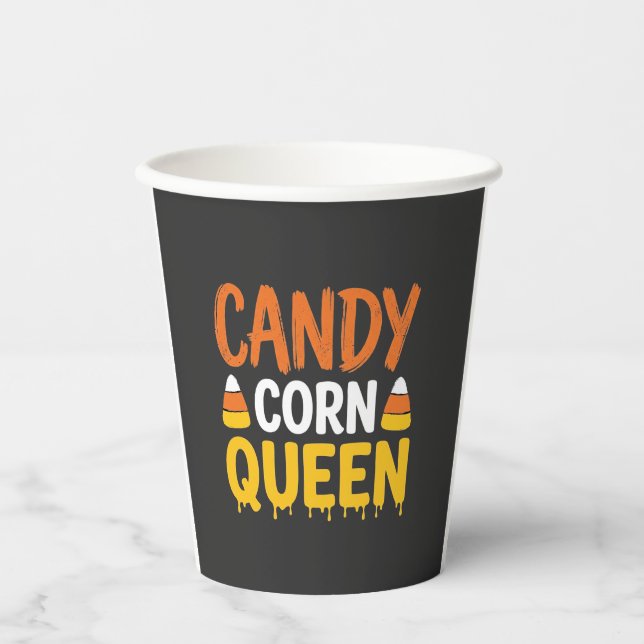 Candy Corn Königin Halloween Grafik_1 Pappbecher (Vorderseite)