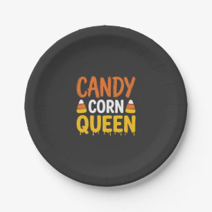 Candy Corn Königin Halloween Grafik_1 Pappteller