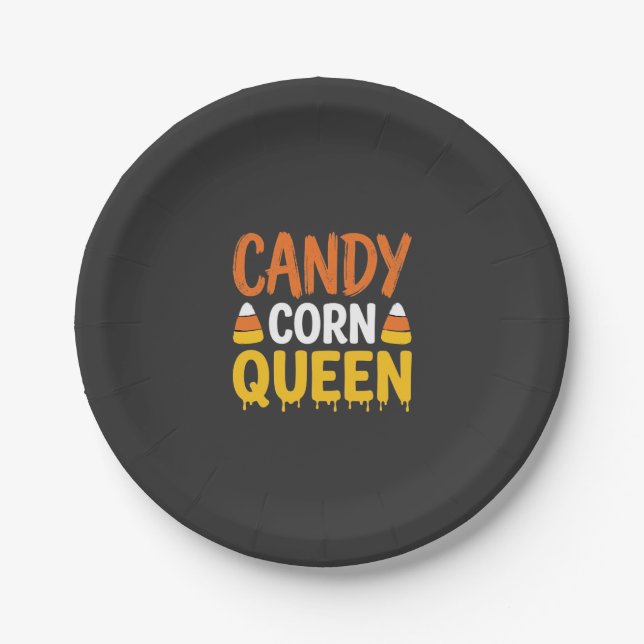 Candy Corn Königin Halloween Grafik_1 Pappteller (Vorderseite)