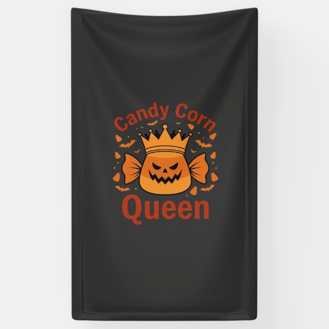 Candy Corn Königin Halloween-Krone Fledermäuse_1 Banner (Vertikal)
