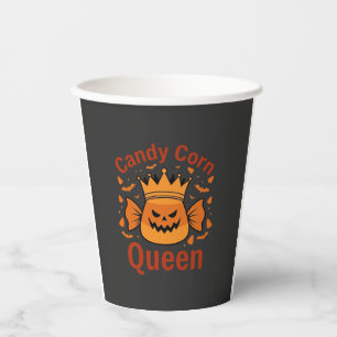 Candy Corn Königin Halloween-Krone Fledermäuse_1 Pappbecher