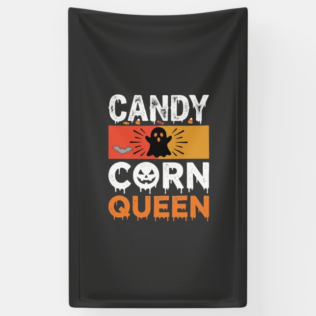 Candy Corn Königin Halloween SVG Design Banner (Vertikal)