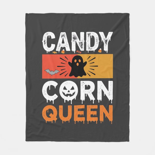 Candy Corn Königin Halloween SVG Design Fleecedecke (Vorderseite)