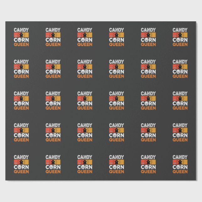 Candy Corn Königin Halloween SVG Design Geschenkpapier (Flach)