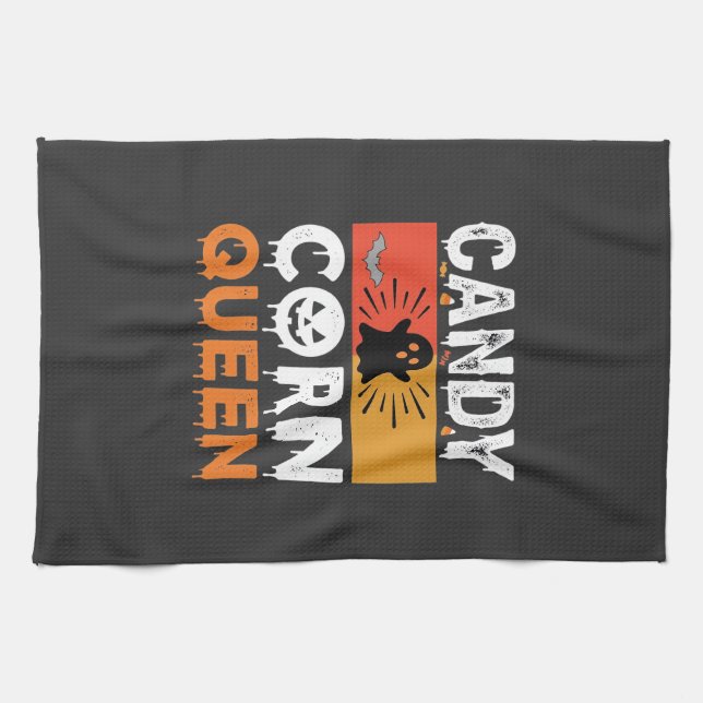 Candy Corn Königin Halloween SVG Design Geschirrtuch (Horizontal)