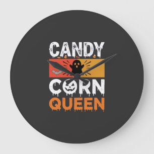 Candy Corn Königin Halloween SVG Design Große Wanduhr