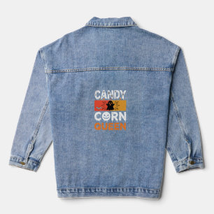 Candy Corn Königin Halloween SVG Design Jeansjacke