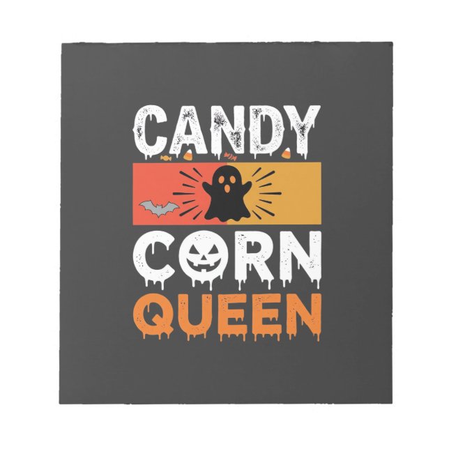 Candy Corn Königin Halloween SVG Design Notizblock (Vorderseite)