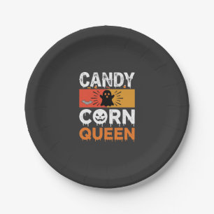 Candy Corn Königin Halloween SVG Design Pappteller